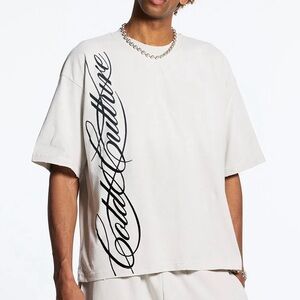COLD CULTURE SCRIPT TEE LIGHT GREY